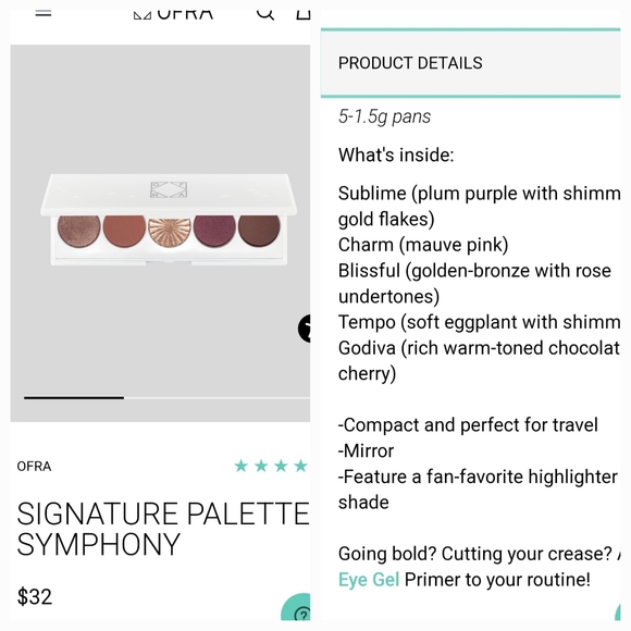 5/75$ Ofra cosmetics - signature symphony eyeshadow palette - Picture 4 of 8